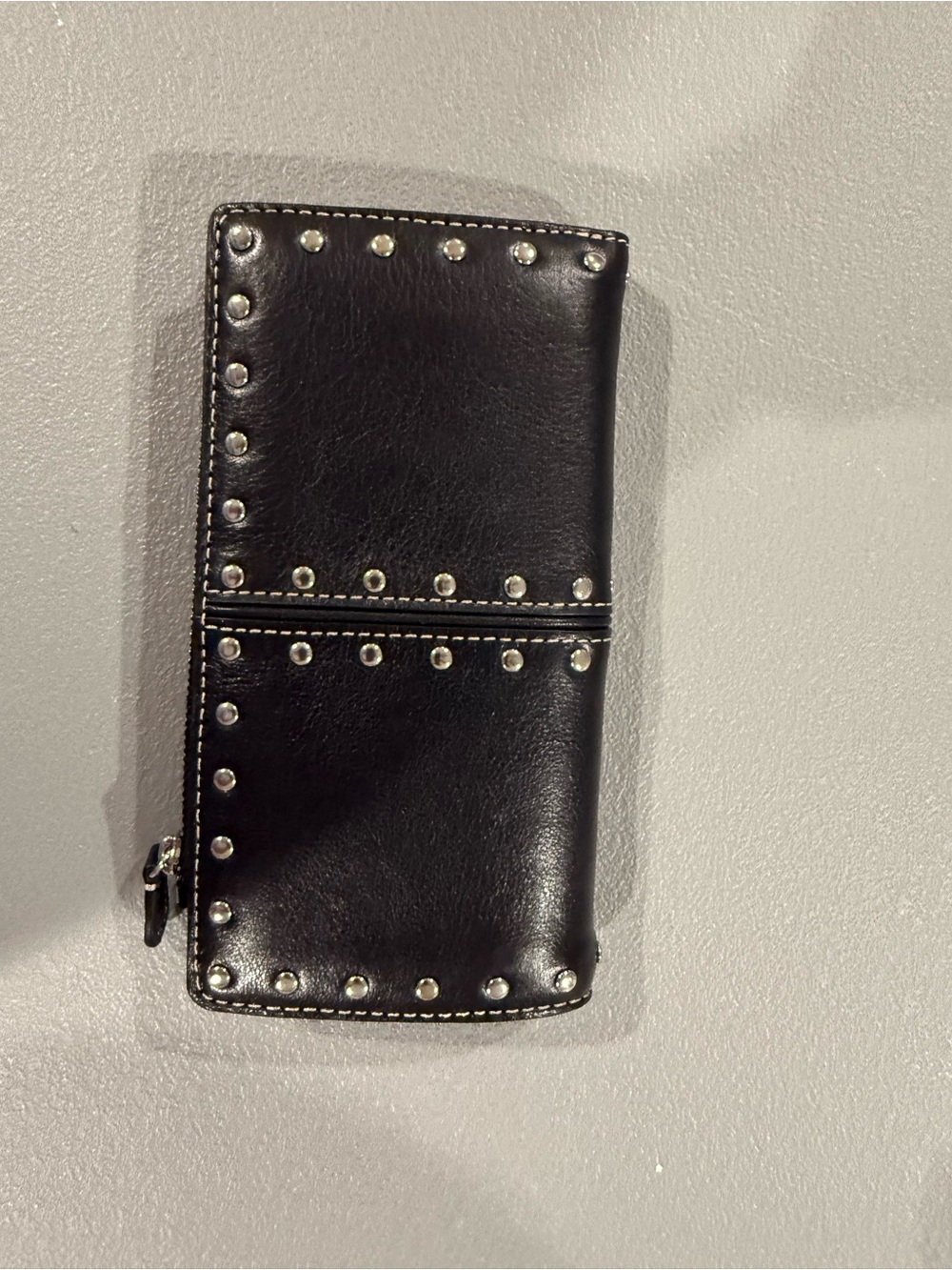 Michael Kors Astor Studded Black Leather Zip Wallet NWOT